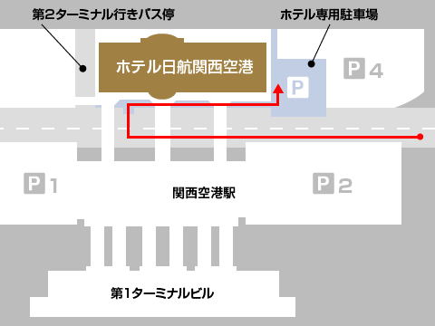 ホテル専用駐車場（屋根なし）利用の場合