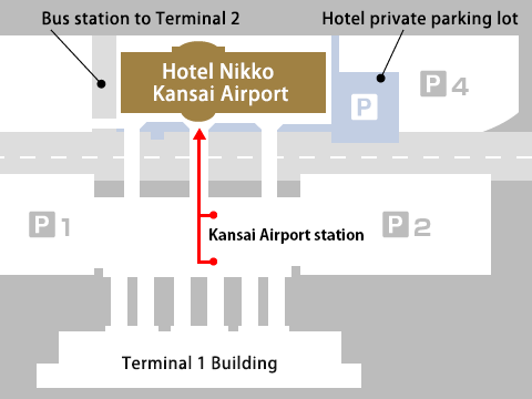 From the Kansai Airport station (JR, Nankai Electric Railway)