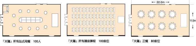 天鵝のテーブルレイアウト例